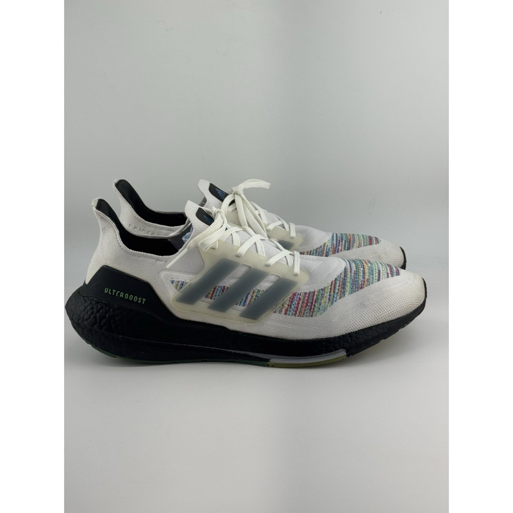 Adidas Ultraboost 21 White Multi Color Mens Running Shoes GZ3194 Size 13
